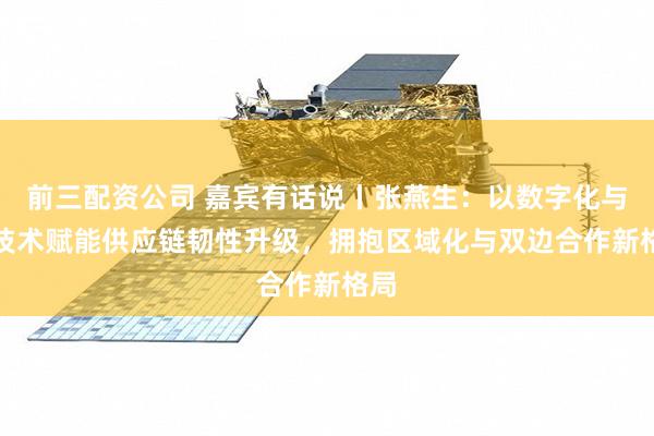 前三配资公司 嘉宾有话说丨张燕生：以数字化与AI技术赋能供应链韧性升级，拥抱区域化与双边合作新格局
