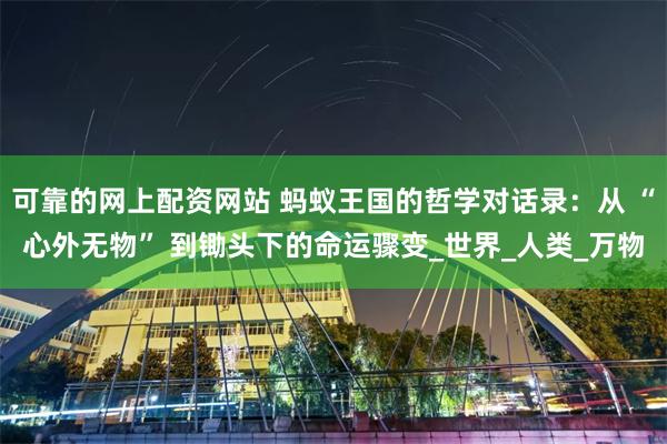 可靠的网上配资网站 蚂蚁王国的哲学对话录：从 “心外无物” 到锄头下的命运骤变_世界_人类_万物